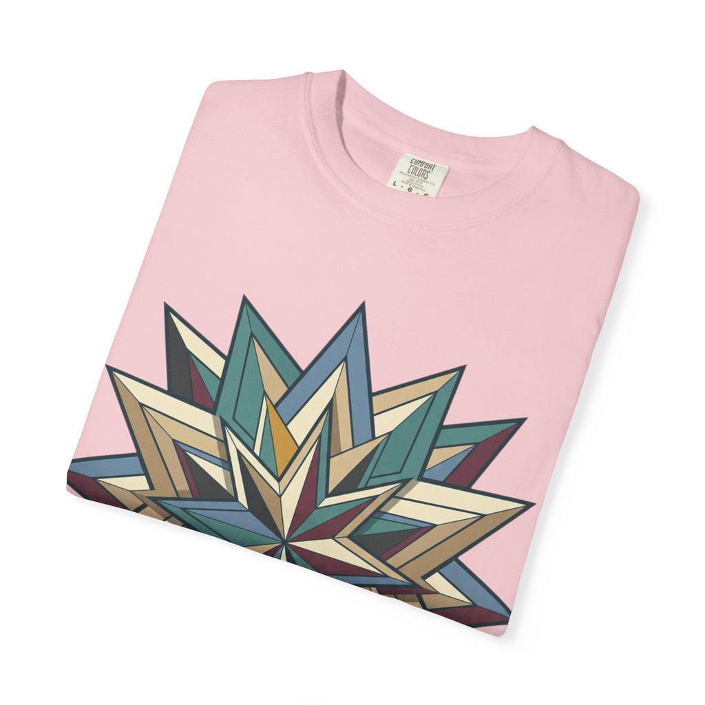 Geometric Starburst T-Shirt — Vintage Compass Rose Graphic Tee
