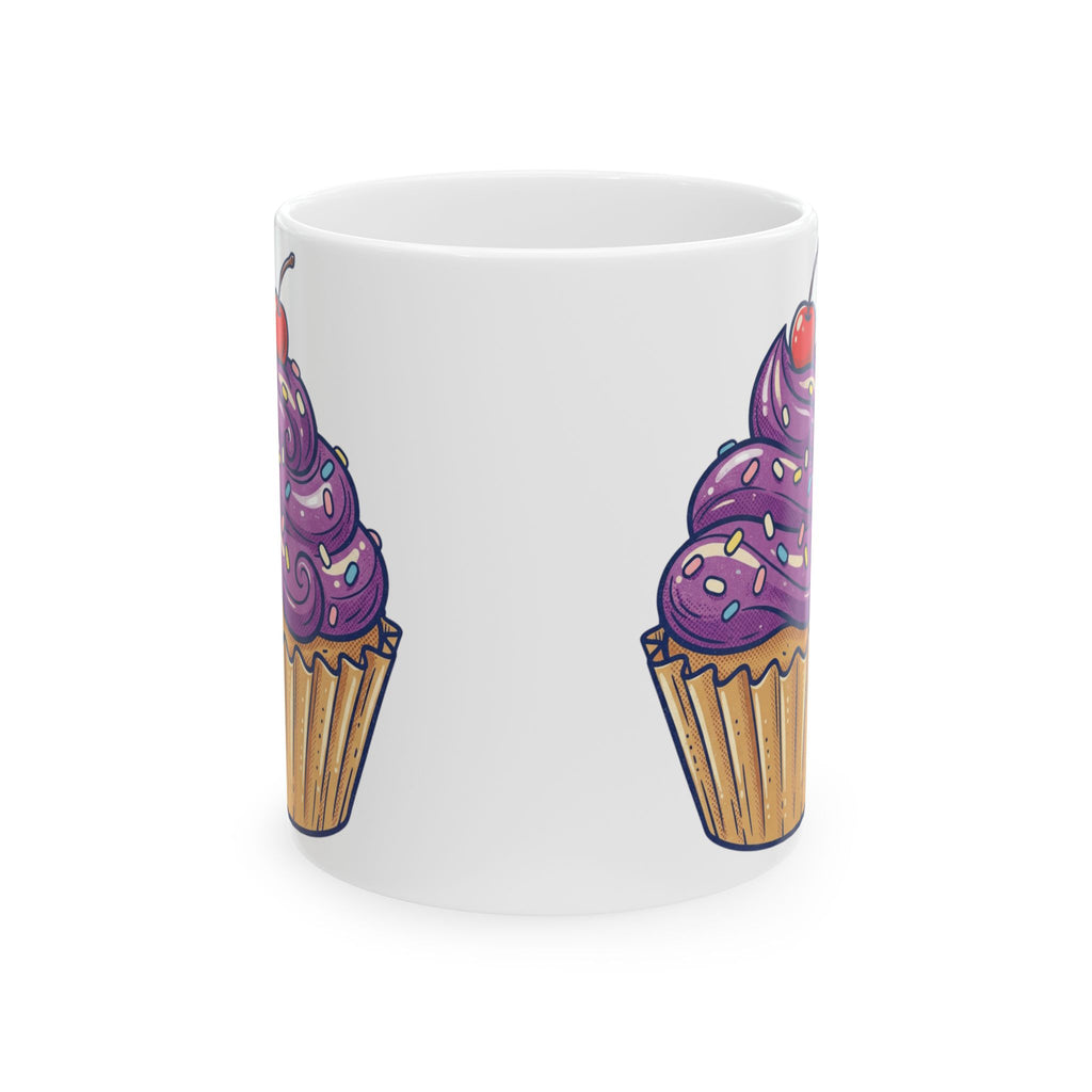 Purple Cupcake Ceramic Mug, (11oz, 15oz)