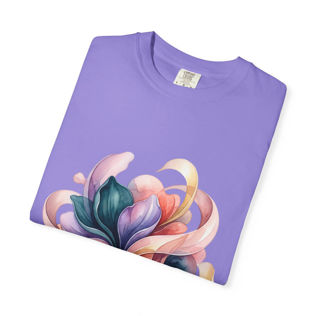 T-Shirt — Colorful Abstract Floral Swirl Graphic Tee
