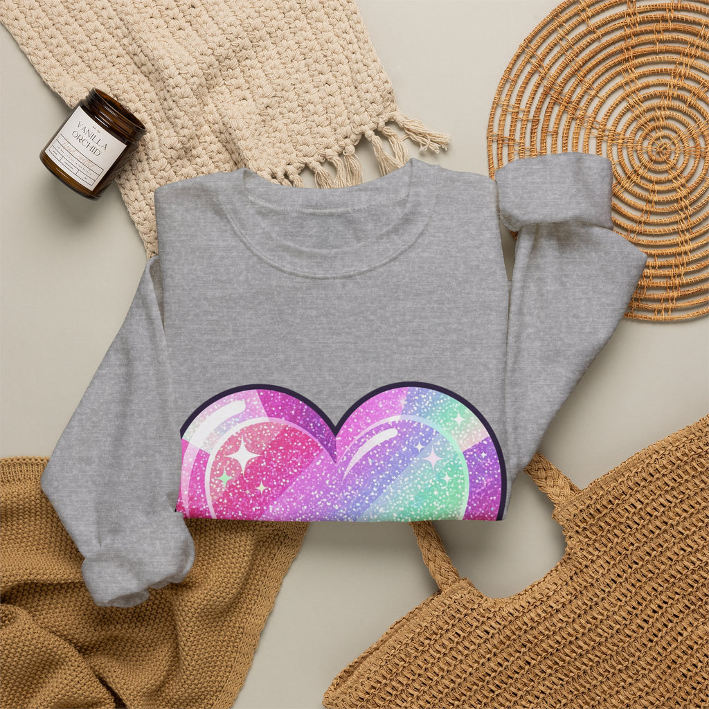 Pastel Sparkle Heart Sweatshirt