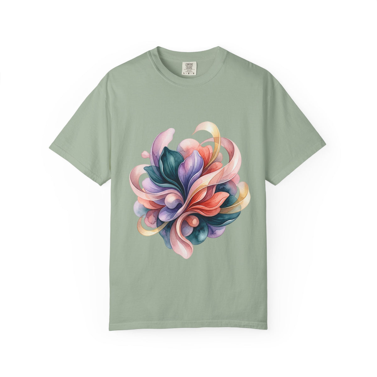 T-Shirt — Colorful Abstract Floral Swirl Graphic Tee