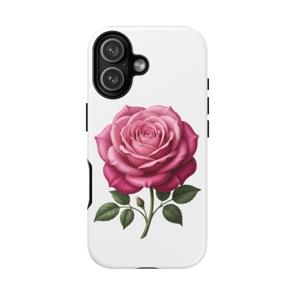 Pink Rose Tough Phone Case — Floral Protective iPhone Cover
