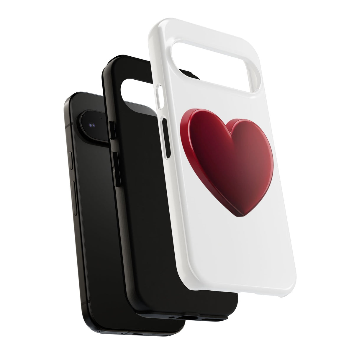 Heart Tough Phone Case - Red 3D Heart Protective Phone Case