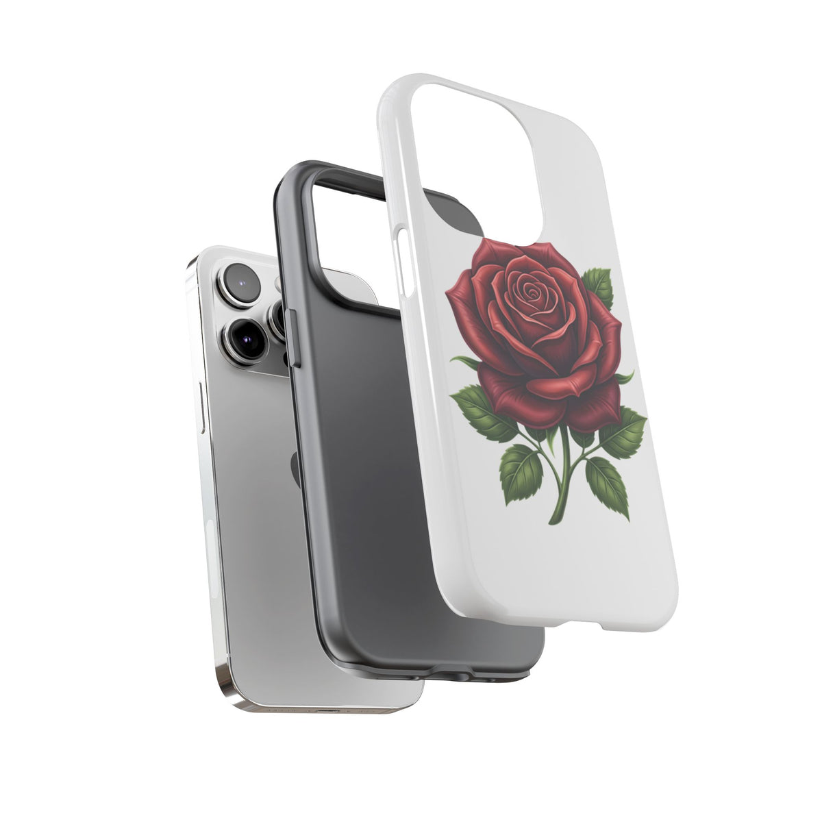 Rose Phone Case — Vintage Red Rose Floral Protective Cover