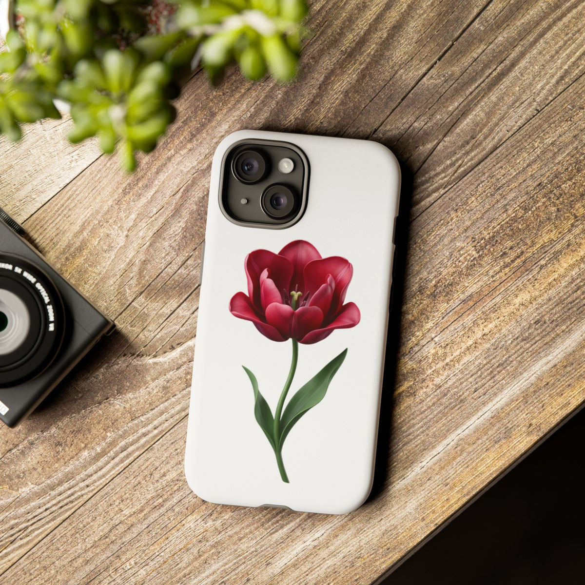 Tulip Floral Tough Phone Case – Protective Blossom iPhone Cover
