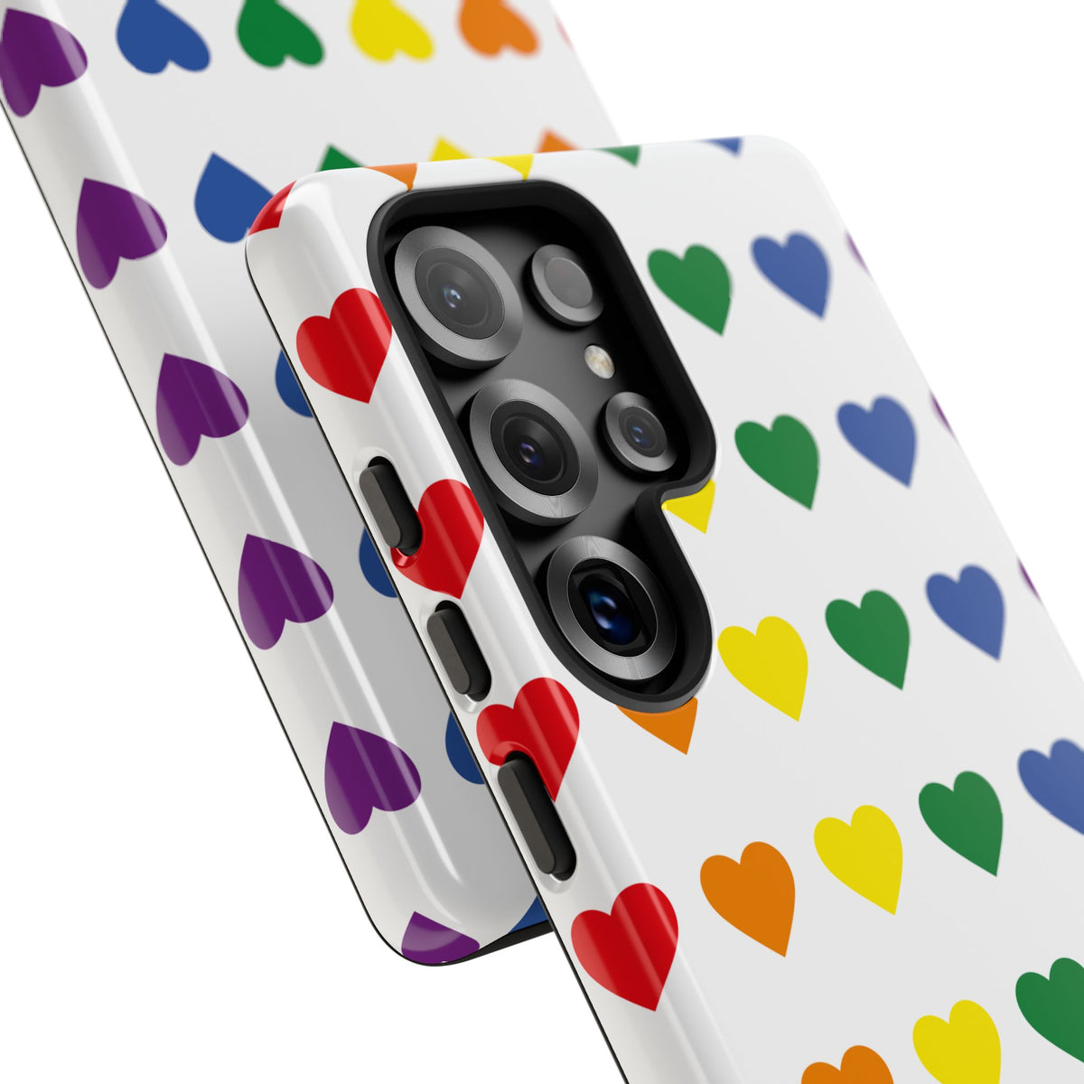 Rainbow Heart Tough Phone Case — Pride Pattern Protective Cover