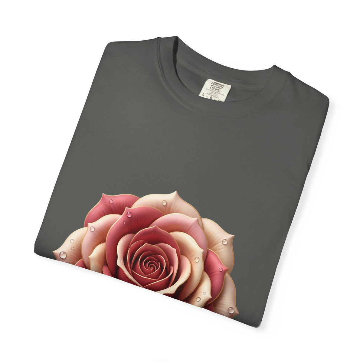 Rose Bloom Graphic T-Shirt — Realistic Pink Rose Floral Tee