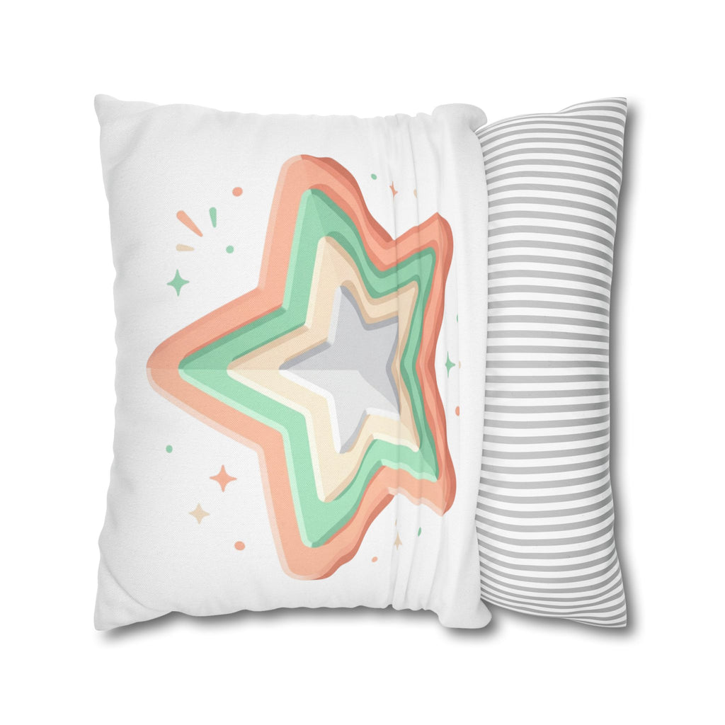 Star Shape Spun Polyester Square Pillowcase
