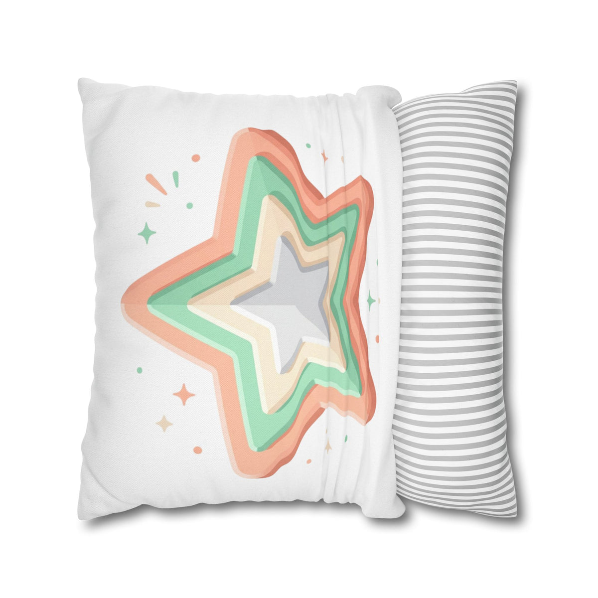Star Shape Spun Polyester Square Pillowcase
