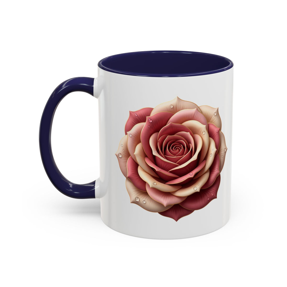 Rose Waterdrop Accent Coffee Mug — Floral 11/15oz