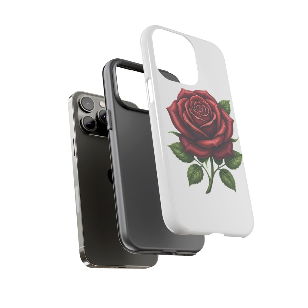 Rose Phone Case — Vintage Red Rose Floral Protective Cover