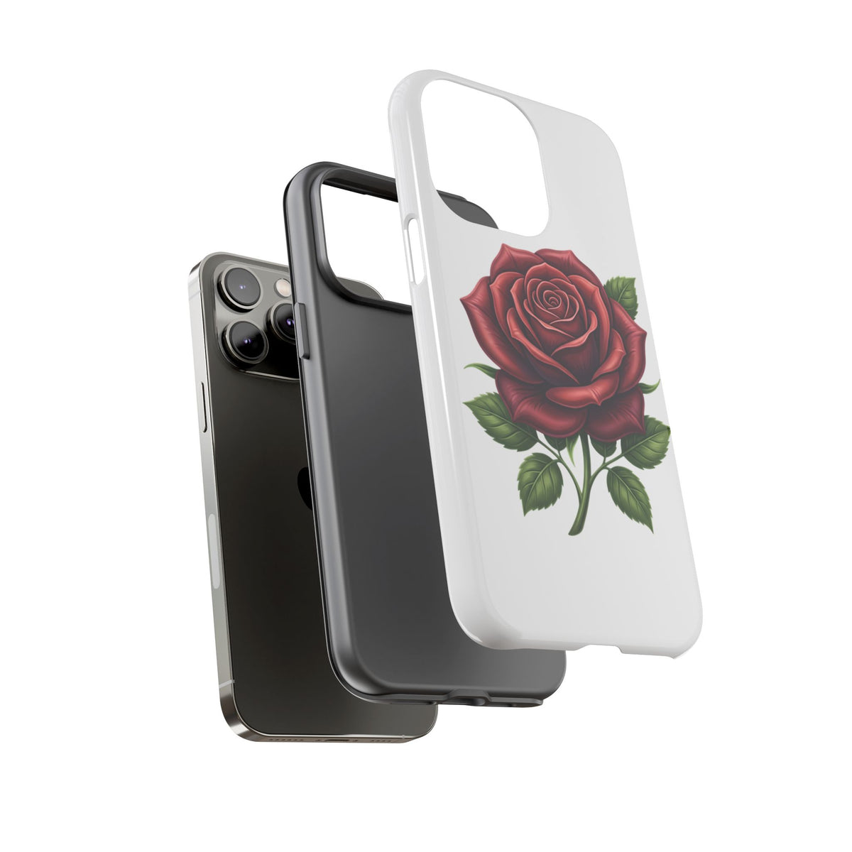 Rose Phone Case — Vintage Red Rose Floral Protective Cover