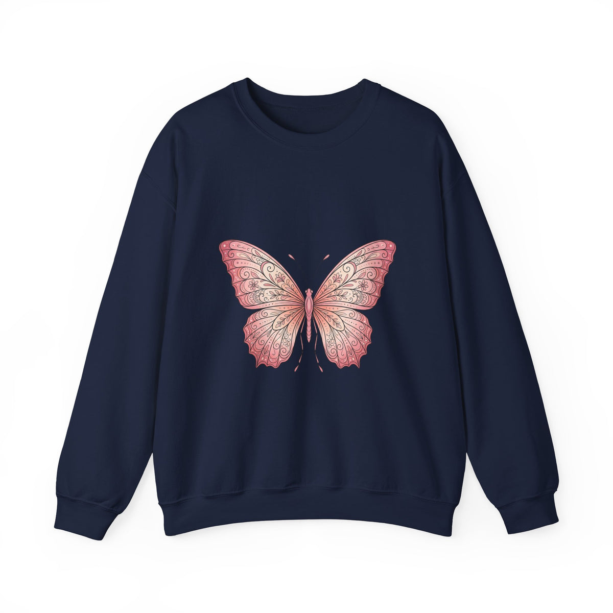 Pink Watercolor Butterfly Crewneck Sweatshirt