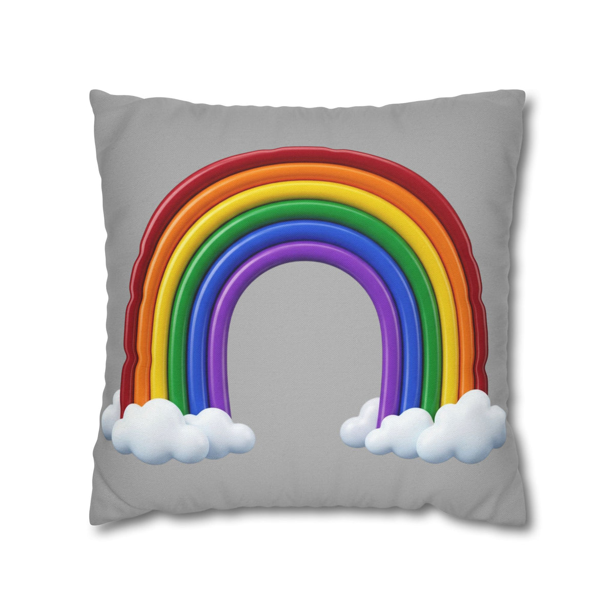 Rainbow Grey Spun Polyester Square Pillowcase
