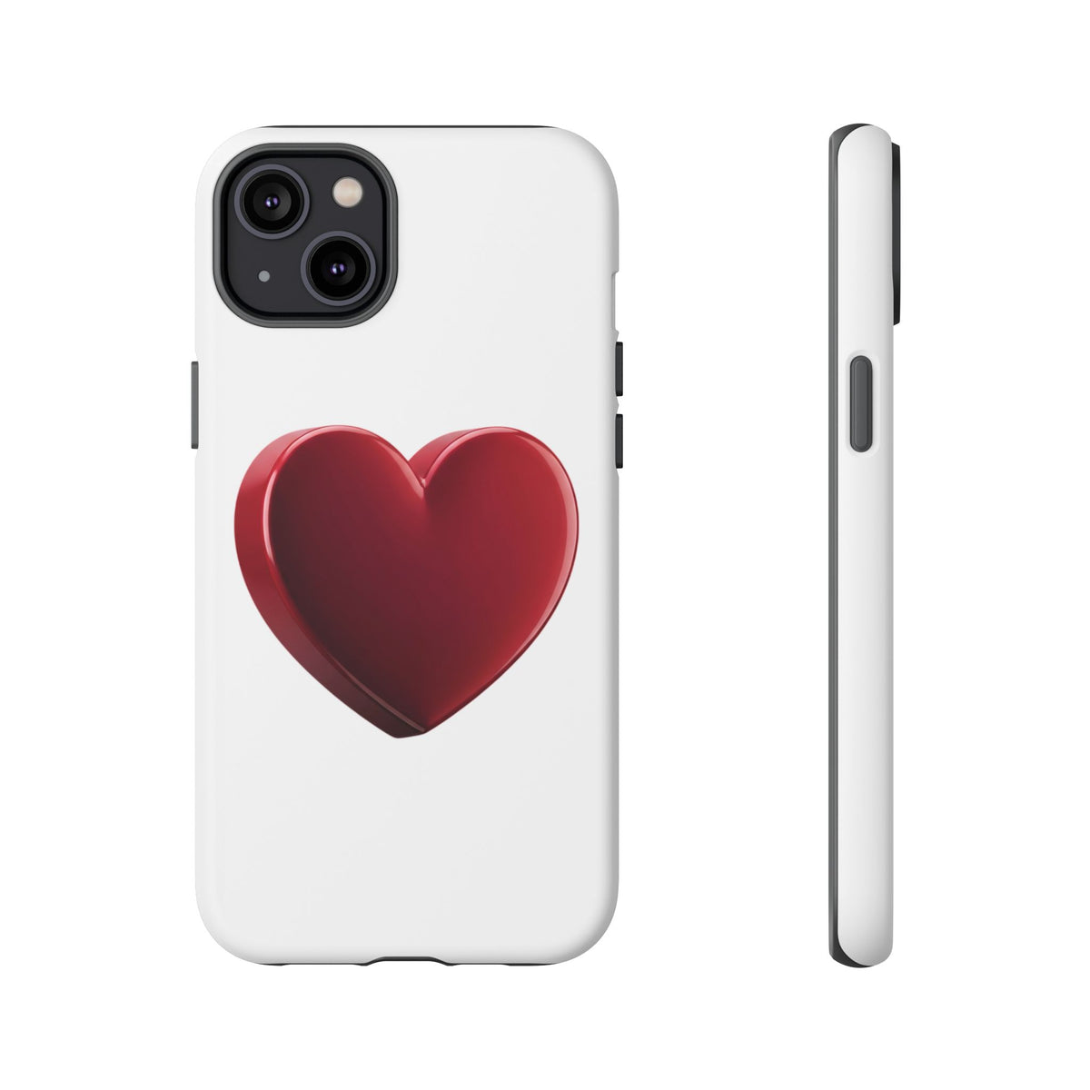 Heart Tough Phone Case - Red 3D Heart Protective Phone Case