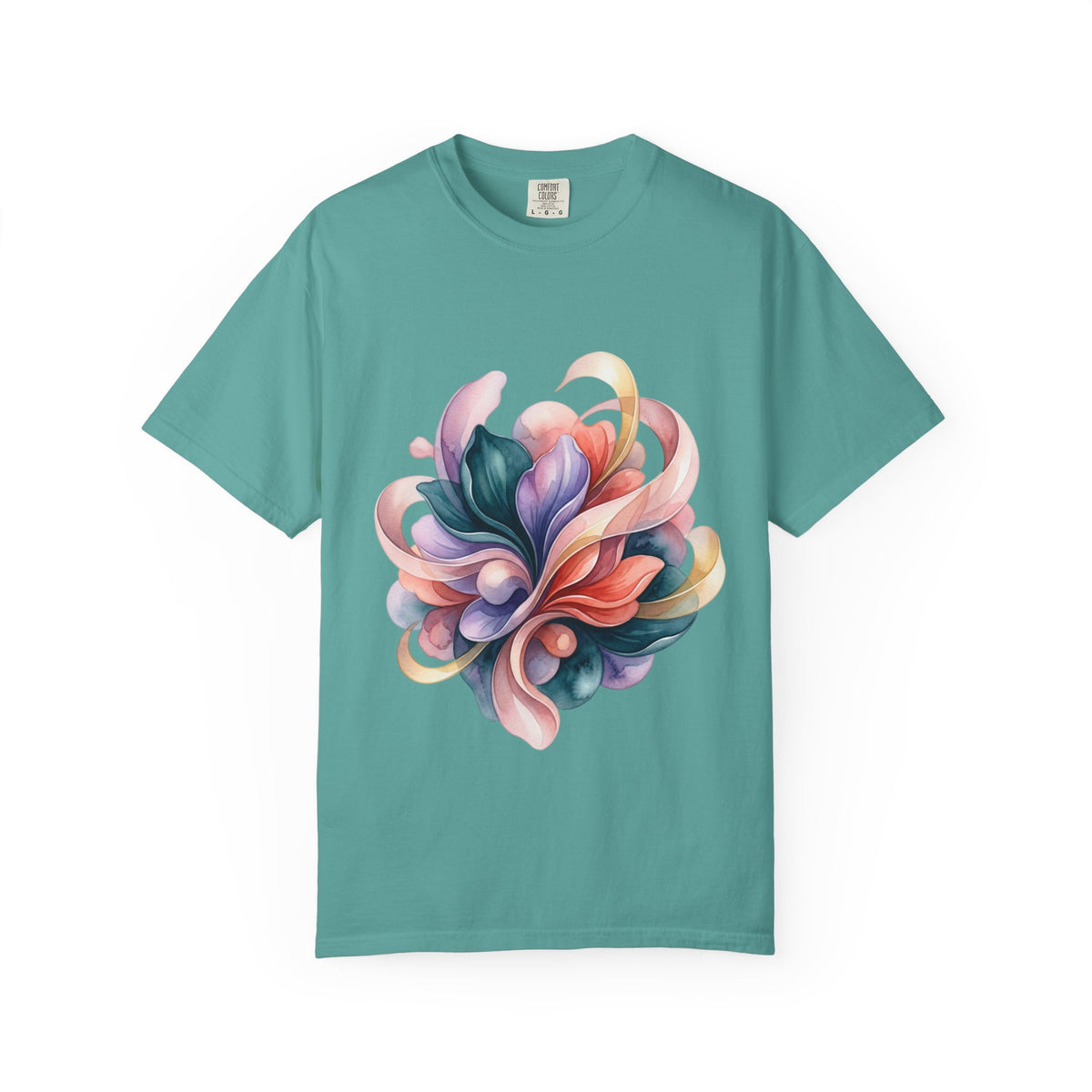 T-Shirt — Colorful Abstract Floral Swirl Graphic Tee