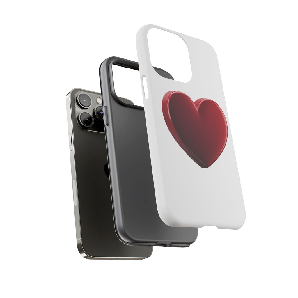 Heart Tough Phone Case - Red 3D Heart Protective Phone Case