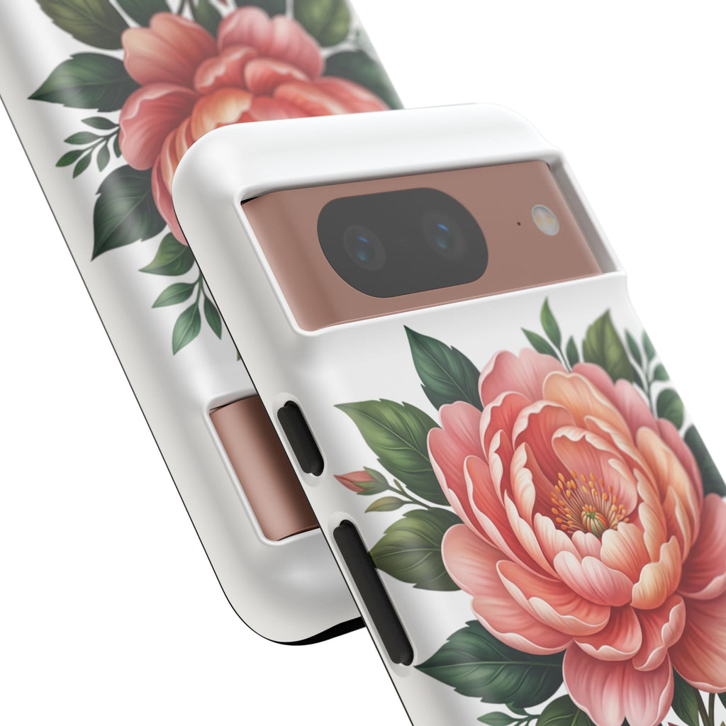 Floral Peony Tough Phone Case — Protective Botanical iPhone Cover