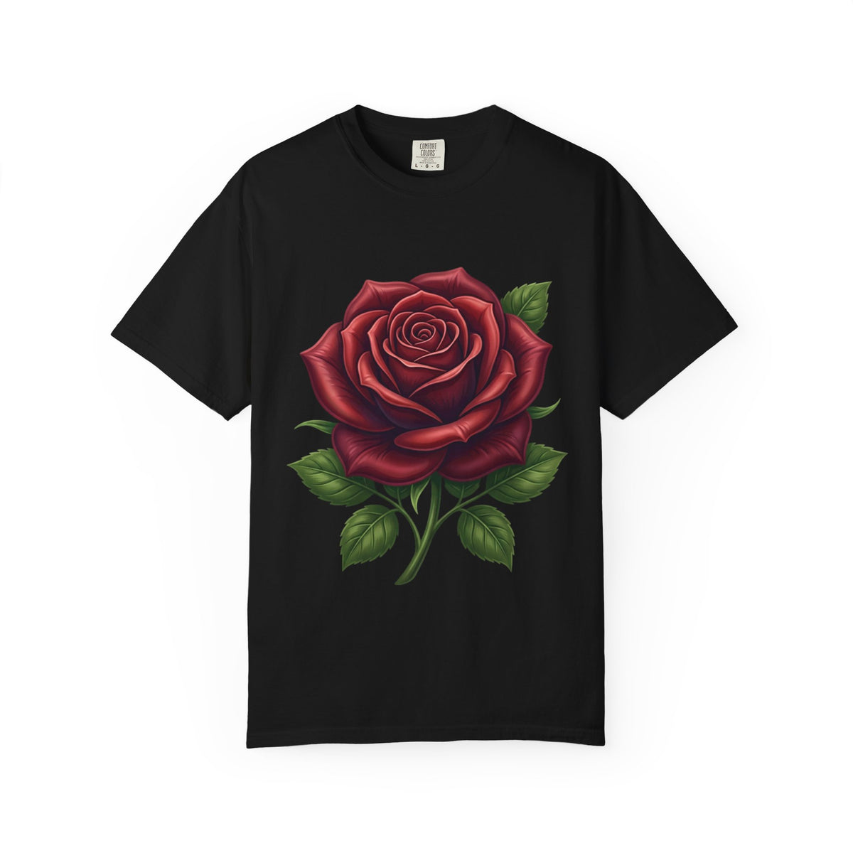 Rose Graphic T‑Shirt — Large Red Rose Floral Tee