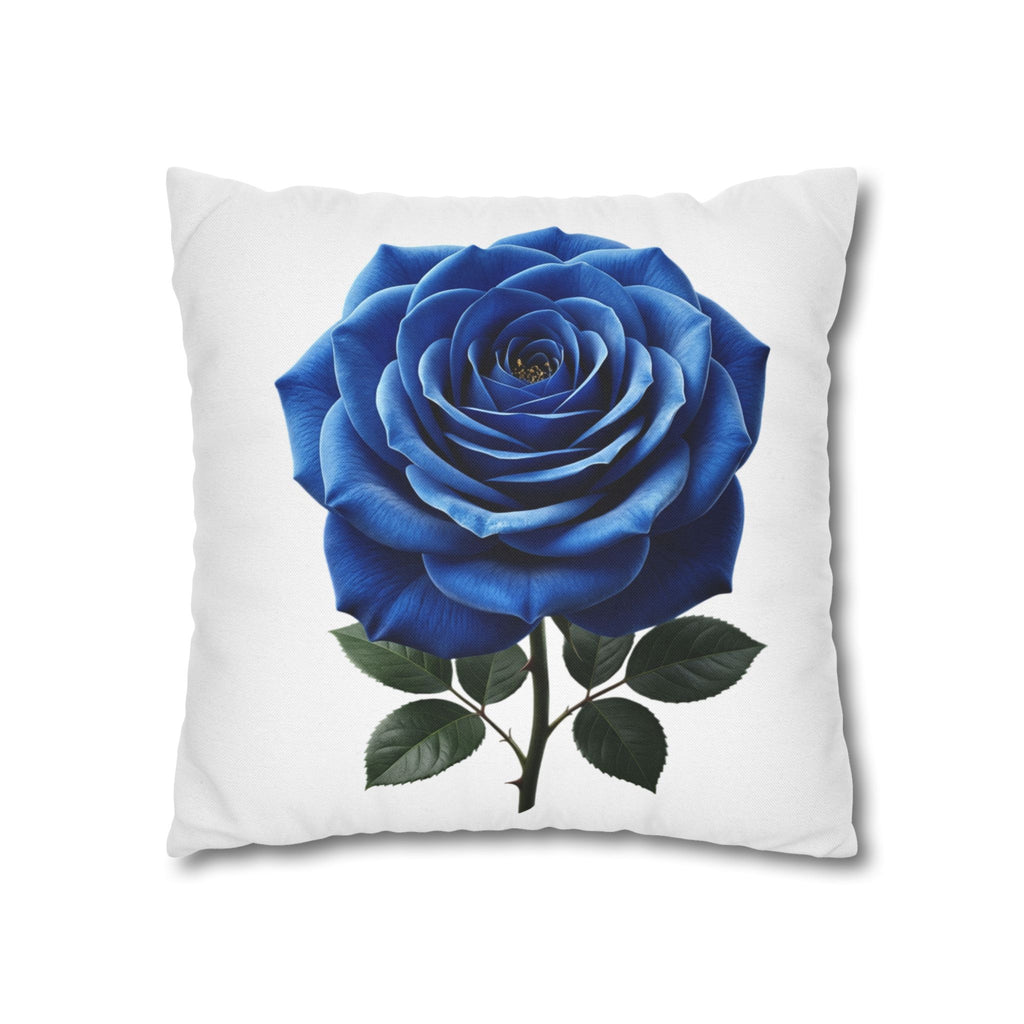 Blue Rose Spun Polyester Square Pillowcase