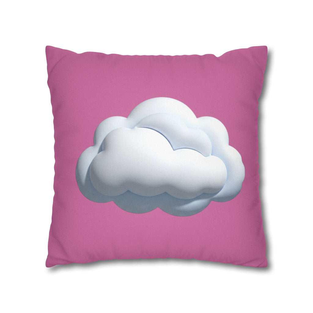 Cloud Graphic Pillowcase — Cute Pink Decorative Throw Pillow Cover