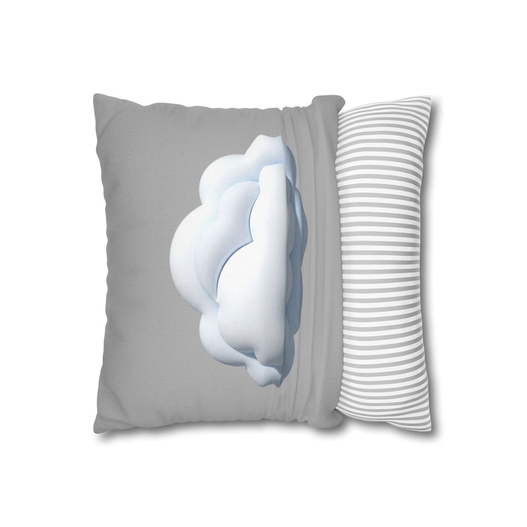 Cloud Throw Pillow Cover — Soft Light Gray Decorative Square Pillowcase
