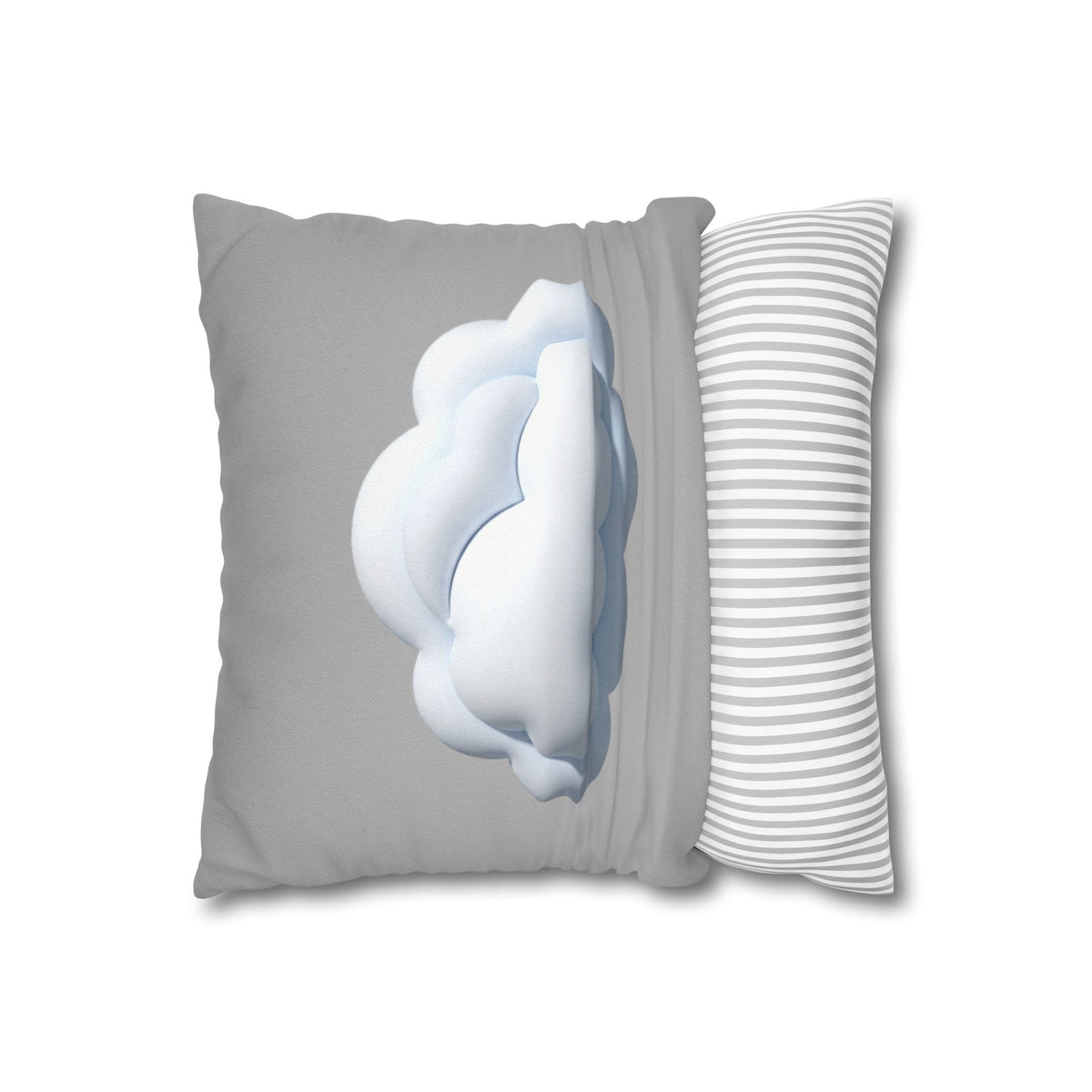 Cloud Throw Pillow Cover — Soft Light Gray Decorative Square Pillowcase