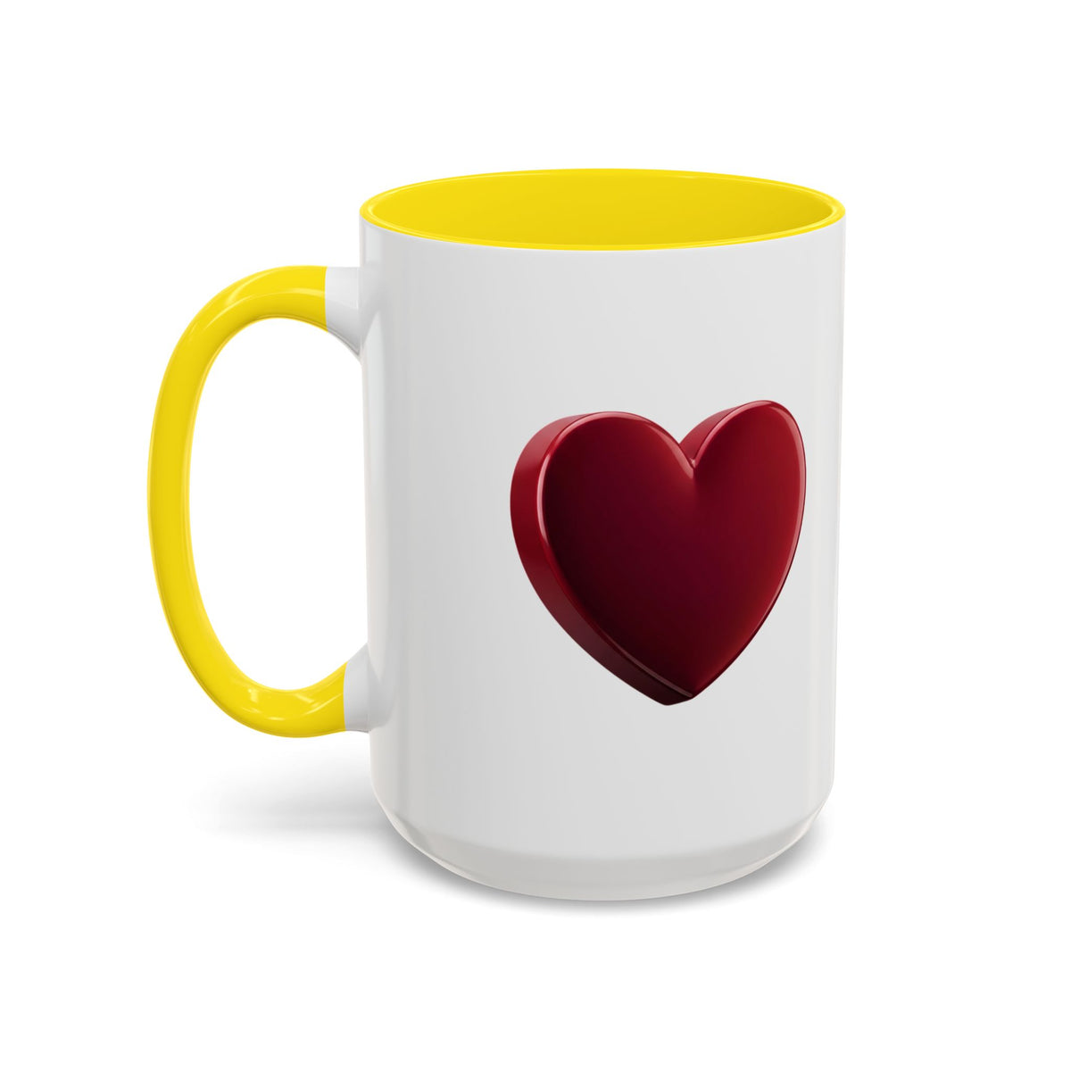 Heart Accent Coffee Mug – Red 3D Heart Design, Valentine’s Day Gift
