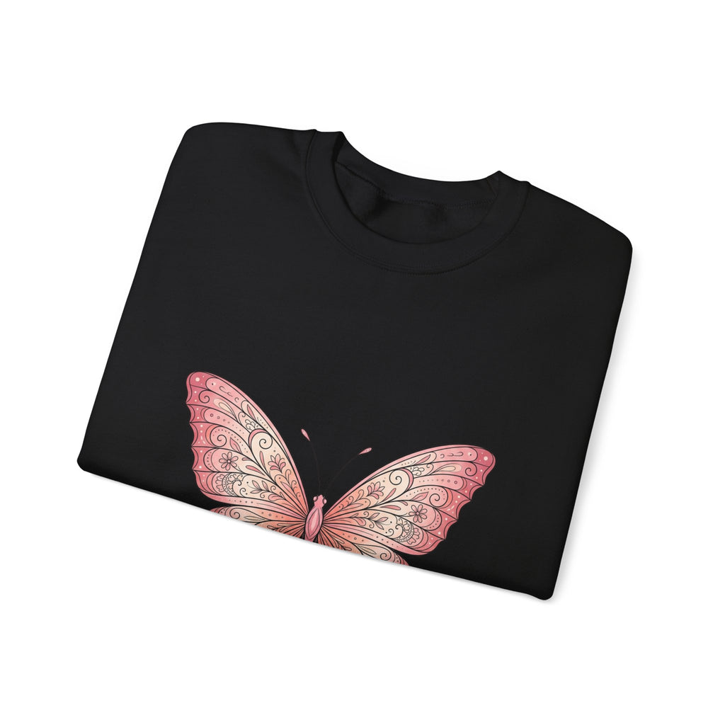 Pink Watercolor Butterfly Crewneck Sweatshirt