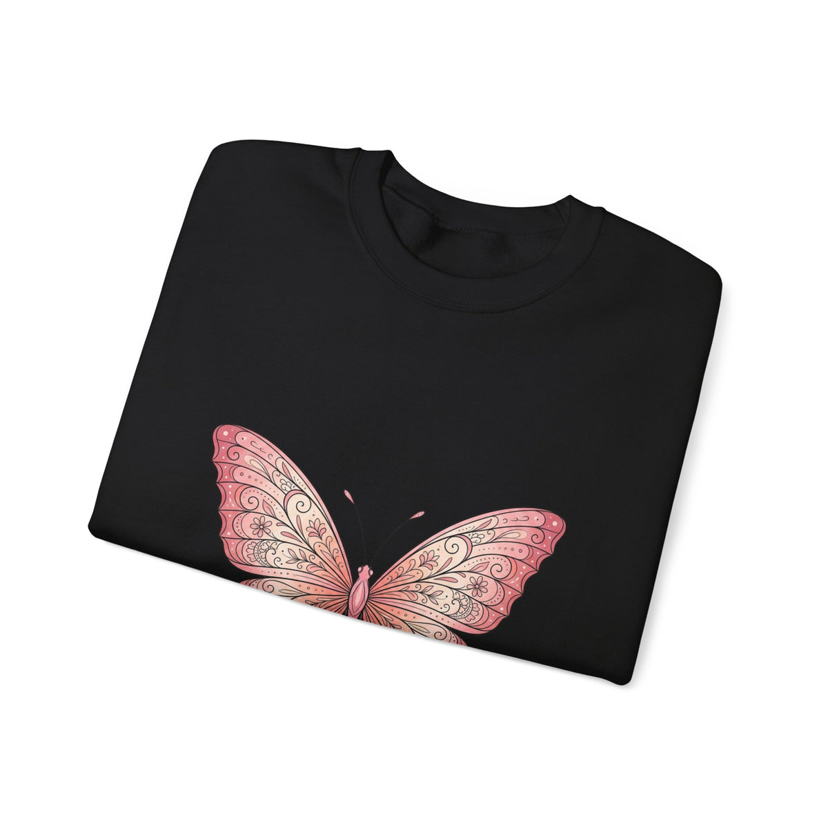 Pink Watercolor Butterfly Crewneck Sweatshirt