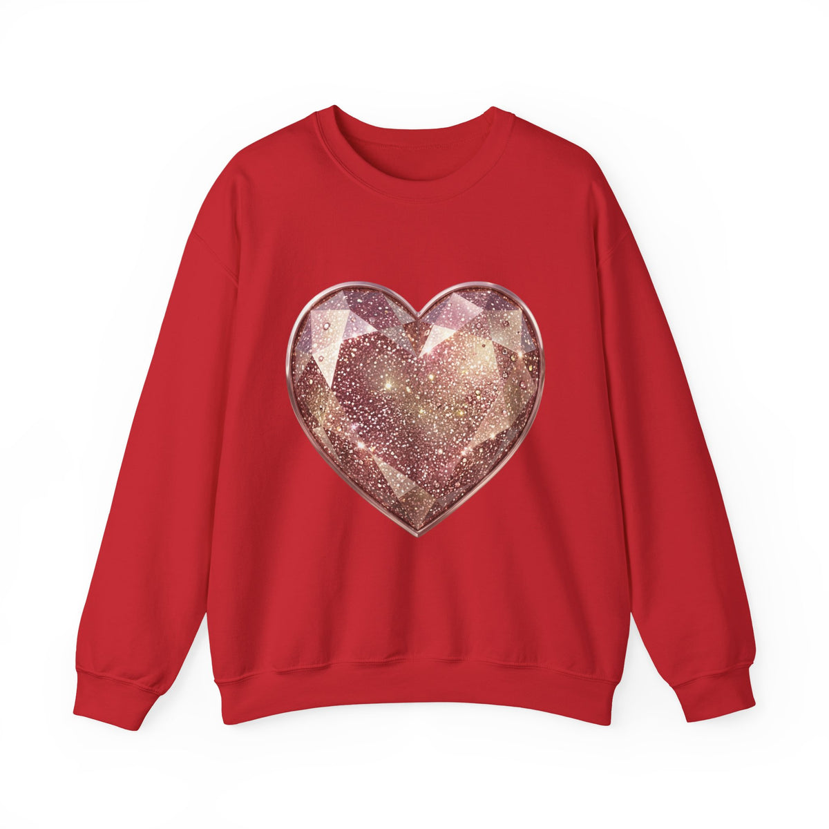 Glitter Gem Heart Sweatshirt — Sparkling Pink Heart Crewneck
