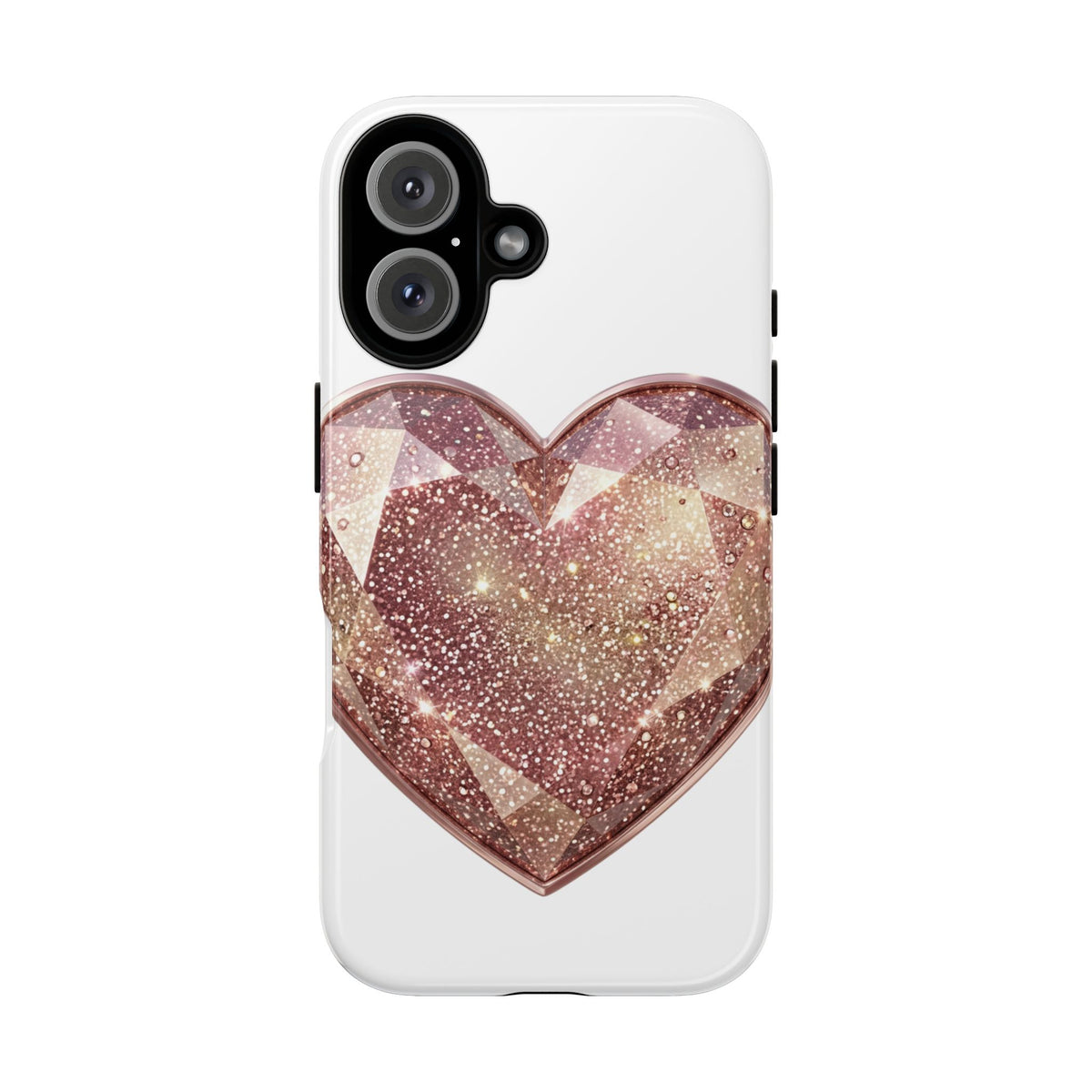 Rose Gold Glitter Crystal Heart Phone Case