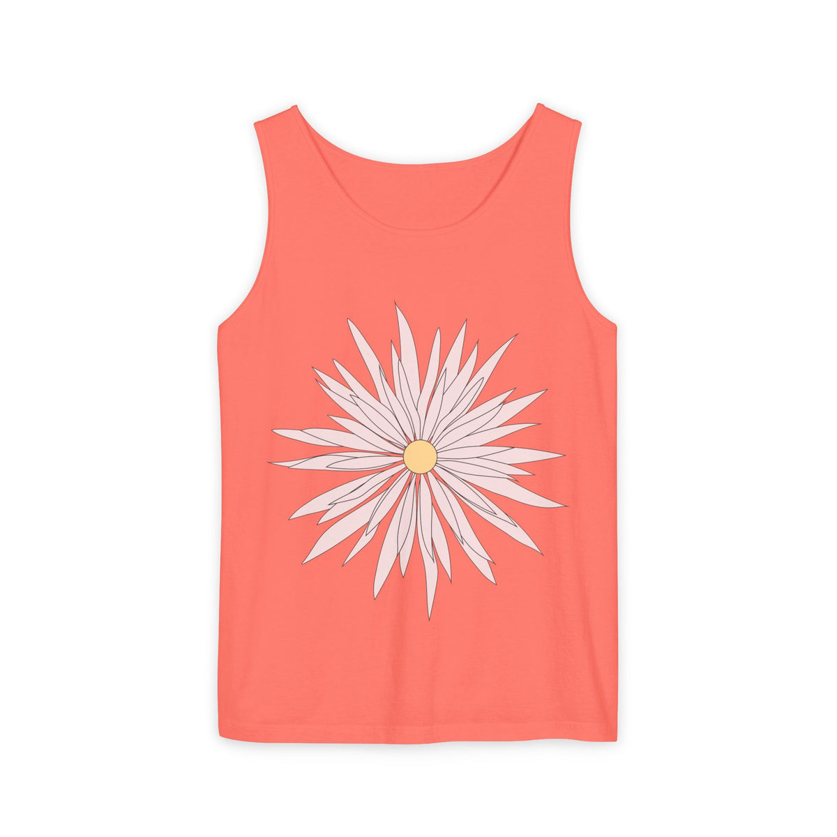 Dainty Pink Daisy Tank Top — Floral Graphic Summer Tank