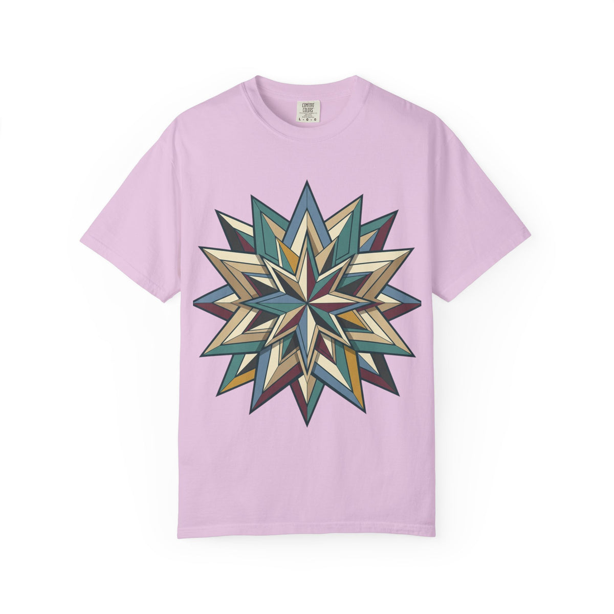 Geometric Starburst T-Shirt — Vintage Compass Rose Graphic Tee