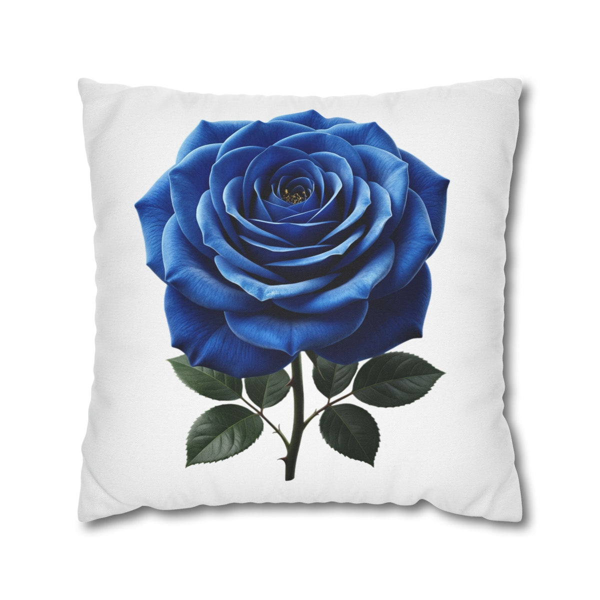 Blue Rose Spun Polyester Square Pillowcase