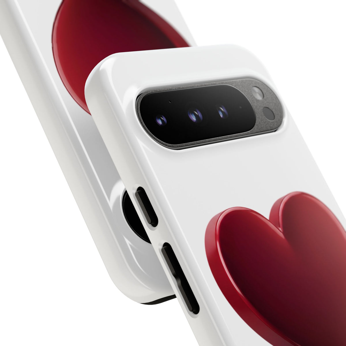 Heart Tough Phone Case - Red 3D Heart Protective Phone Case