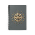Star Print Spiral Notebook - Ruled Line- Dark Grey