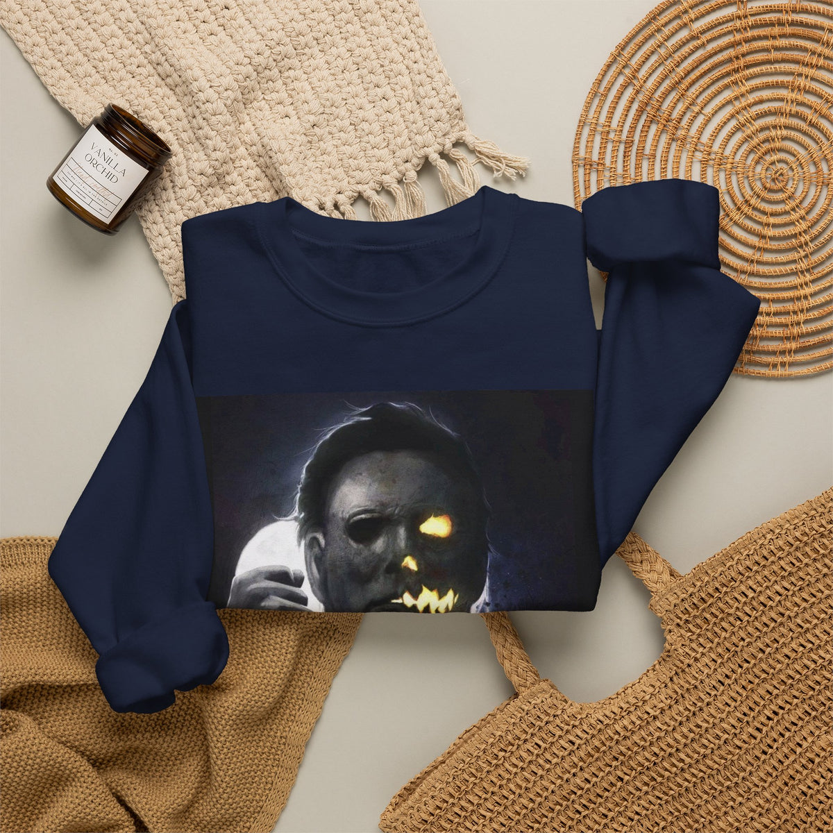 Halloween Michael Myers Mask Crewneck Sweatshirt