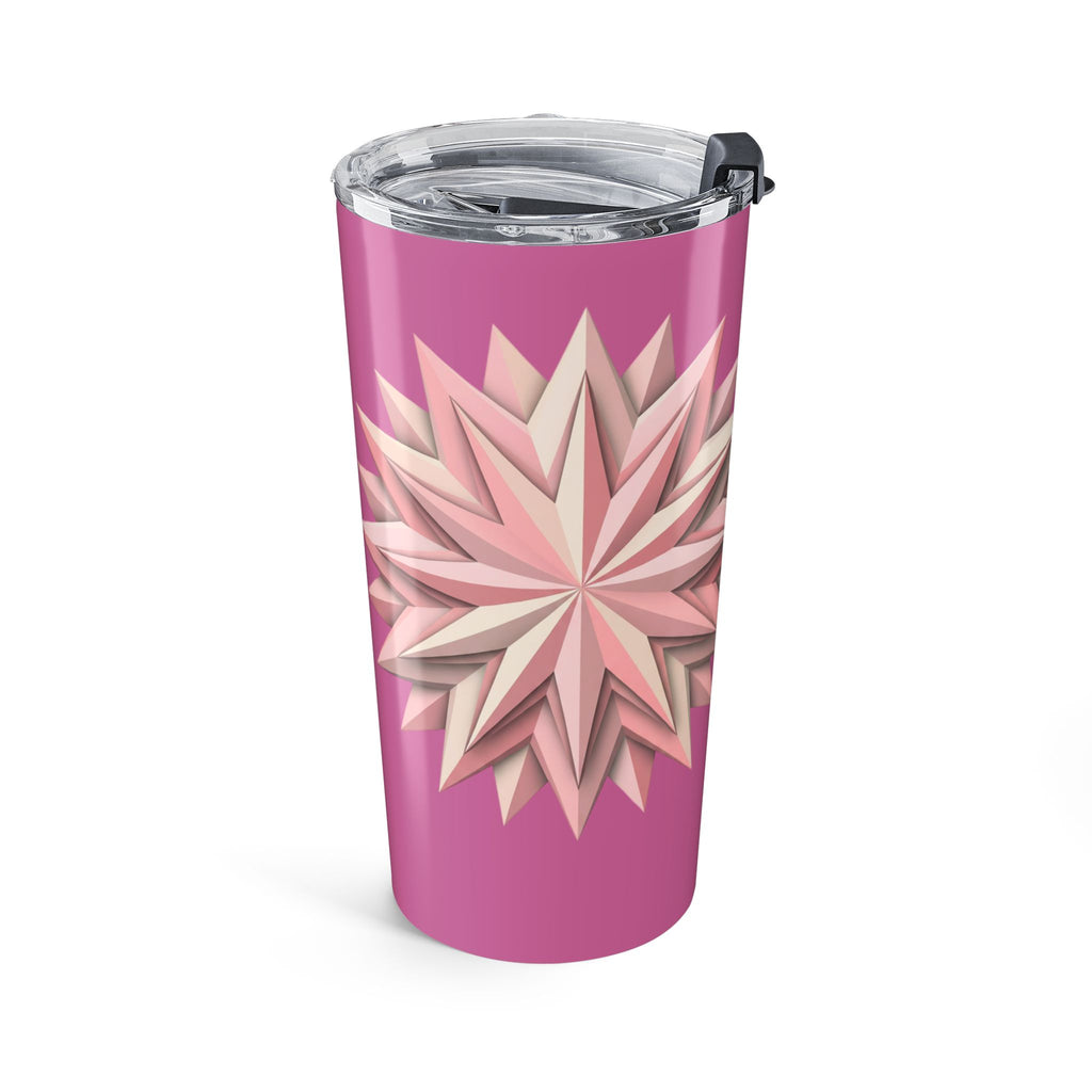 20oz Floral Star Tumbler — Light Pink Geometric Petal Travel Cup