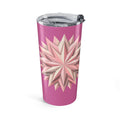 20oz Floral Star Tumbler — Light Pink Geometric Petal Travel Cup