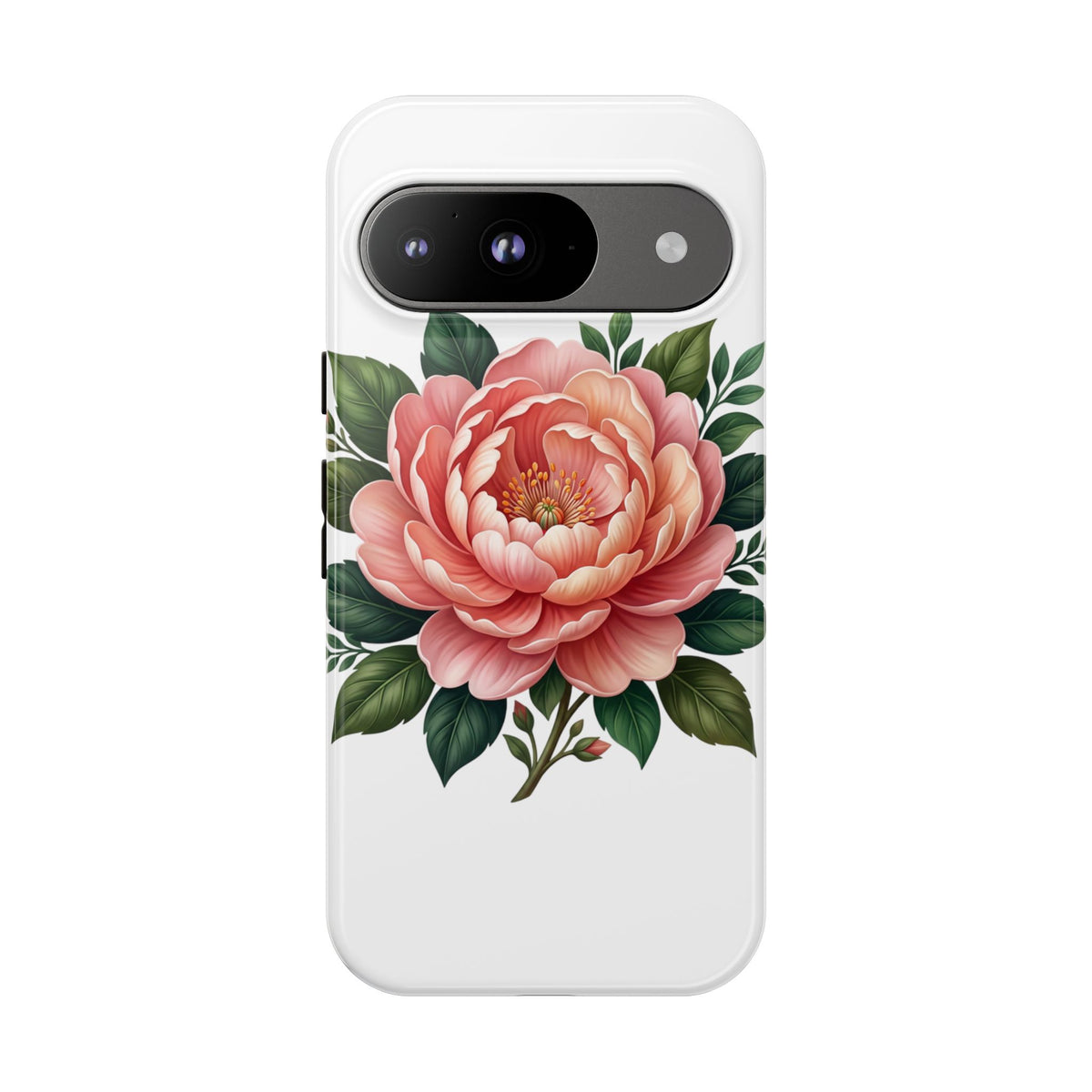 Floral Peony Tough Phone Case — Protective Botanical iPhone Cover