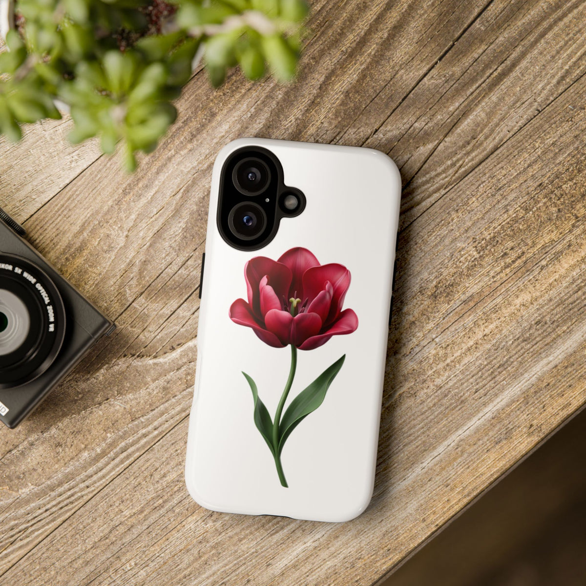 Tulip Floral Tough Phone Case – Protective Blossom iPhone Cover