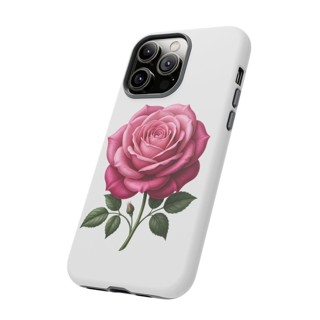 Pink Rose Tough Phone Case — Floral Protective iPhone Cover
