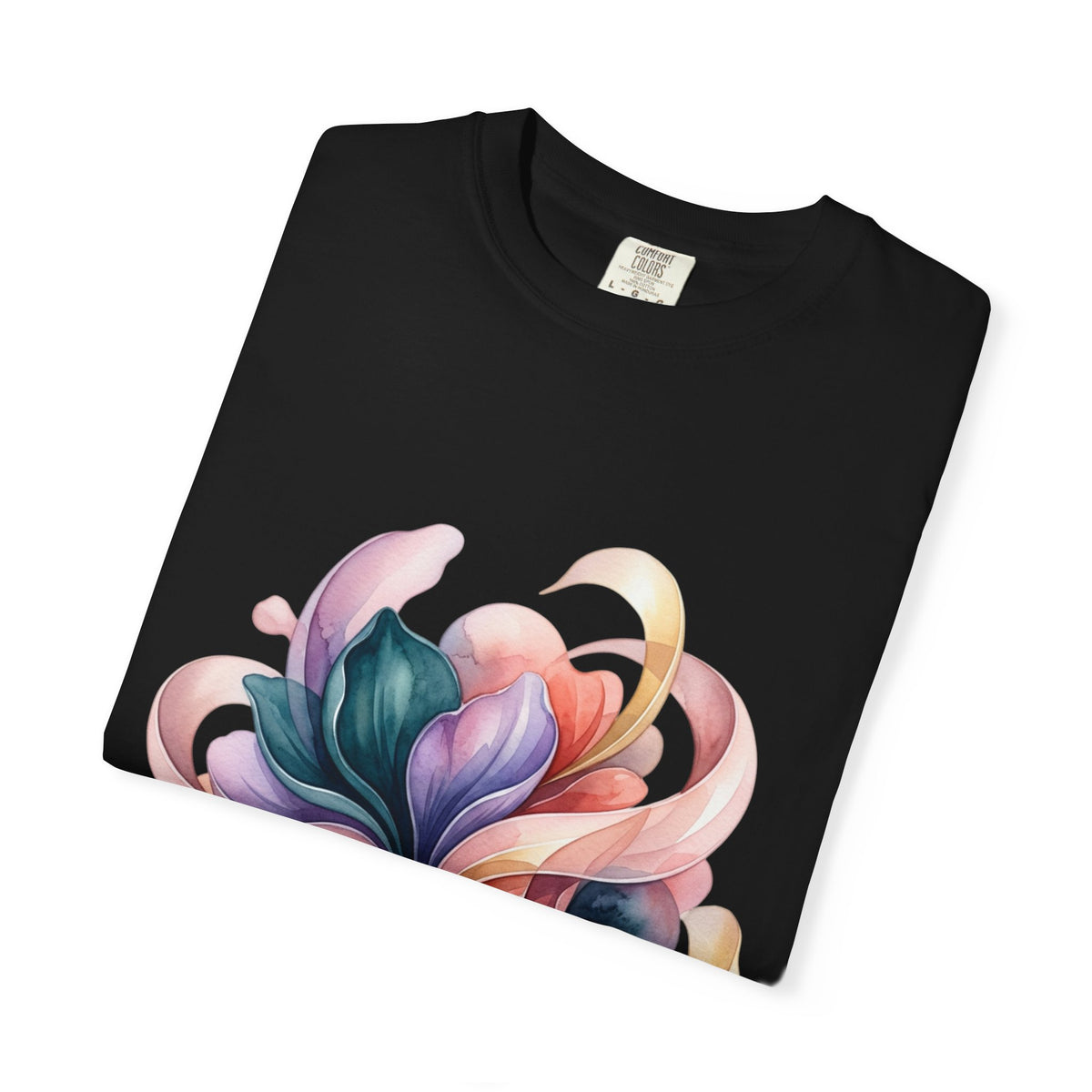 T-Shirt — Colorful Abstract Floral Swirl Graphic Tee