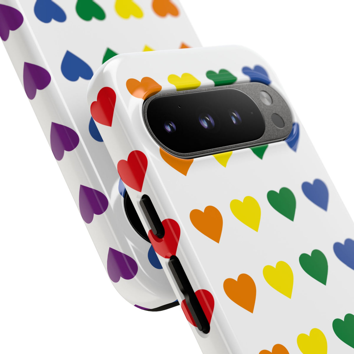 Rainbow Heart Tough Phone Case — Pride Pattern Protective Cover