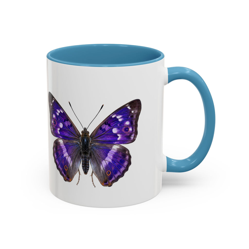 Purple Butterfly Accent Coffee Mug – Elegant Floral Butterfly Ceramic Cup