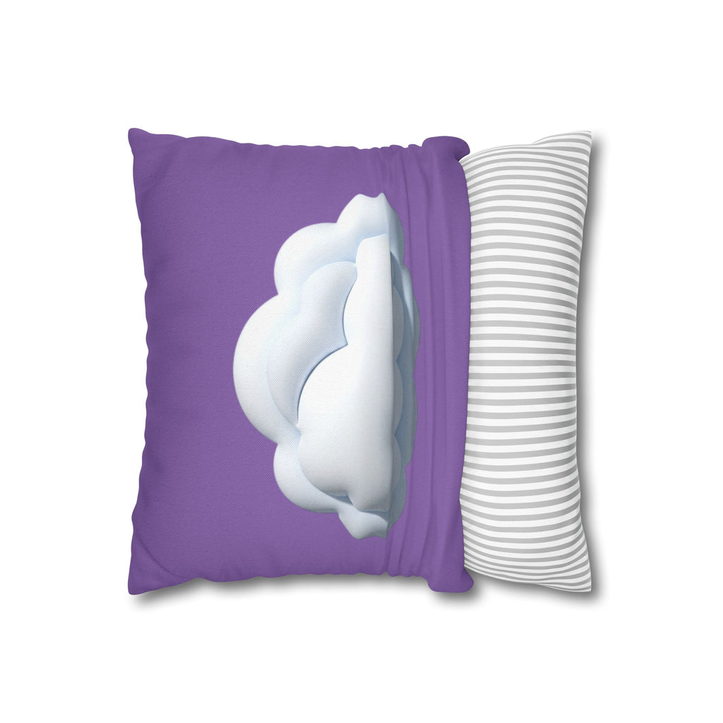 Cloud Graphic Pillowcase — Light Purple Decorative Square Throw Pillow