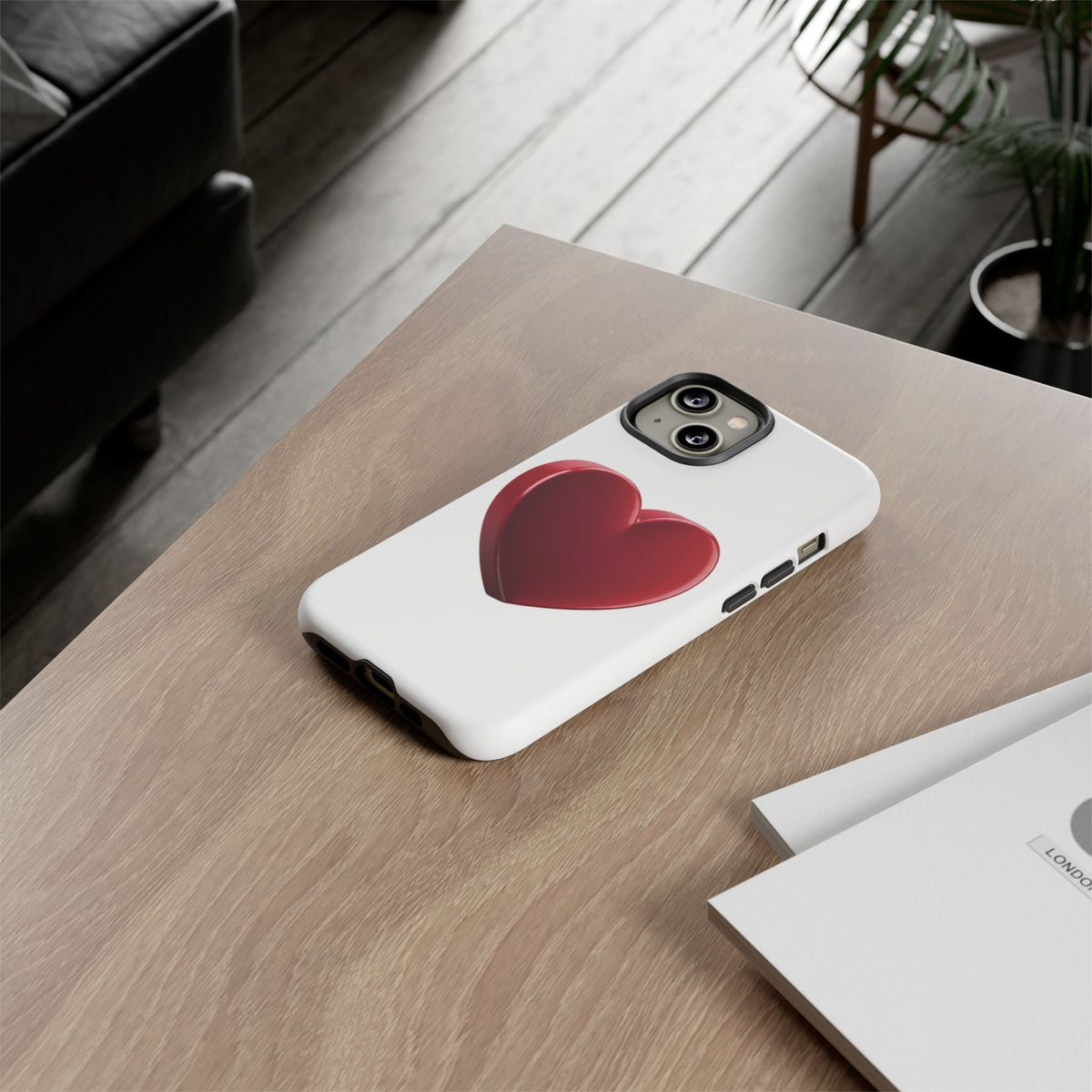 Heart Tough Phone Case - Red 3D Heart Protective Phone Case