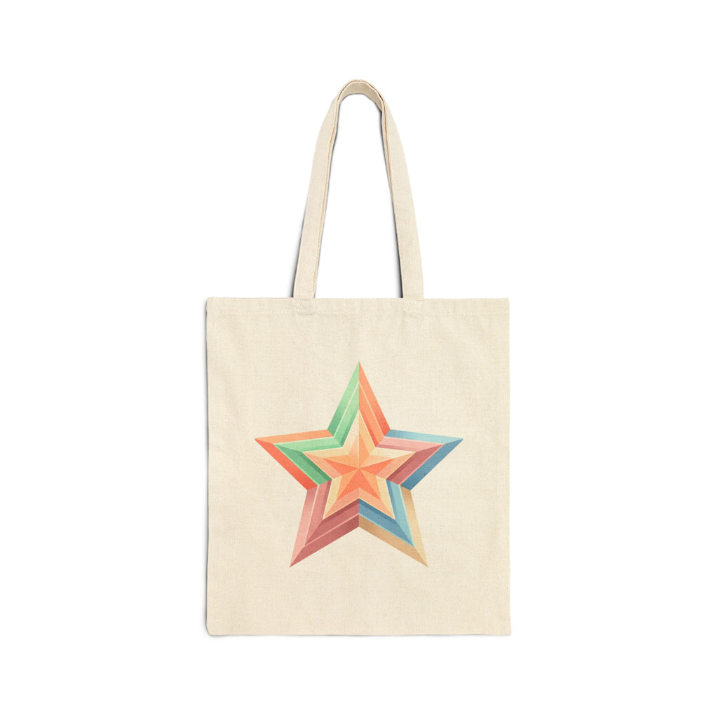 Colourful Star Cotton Canvas Tote Bag