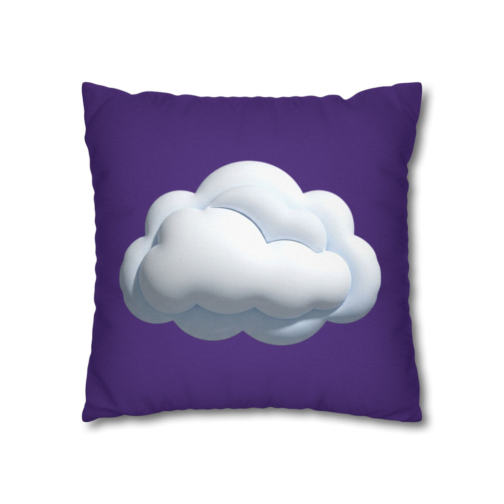 Cloud Graphic Pillowcase - Dark Purple Whimsical Decorative Throw Pillow Cover